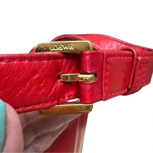 AUTHENTIC LOEWE RED SOFT LEATHER CROSSBODY BAG